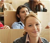 Student in lecture room